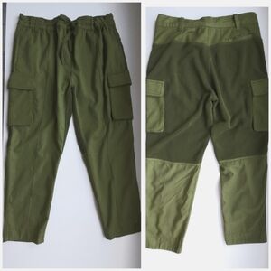 Haider Ackerman Army Green Mixed Material Cargo Drawstring Lounge Pants